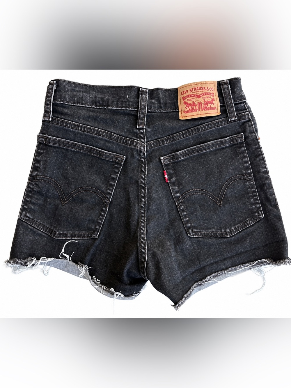 Levi’s High Rise Black Denim Cutoff Shorts Size 27 Grunge Y2K Style